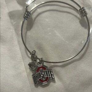 Ohio State Silver Bangle Bracelet